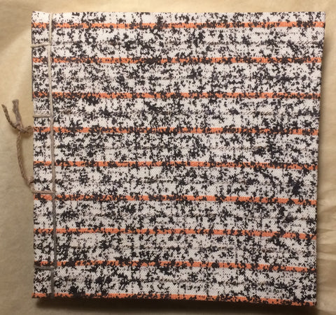Artist Blank Book (peach/grey, orange, charcoal) with Japanese Binding by Charlene Matthews
